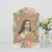 St. Therese das kleine Blumen-Rosen-Kruzifix Briefpapier (Stehend Vorderseite)