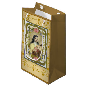 St. Therese das kleine Blumen-Rosen-Kruzifix Geschenktüte