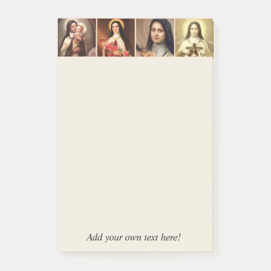 St. Therese das kleine Blumen-Rosen-Kruzifix Post-it Klebezettel (Vorderseite)