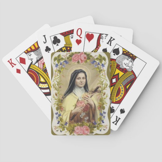 St. Therese das kleine Blumen-Rosen-Kruzifix Spielkarten (Rückseite)