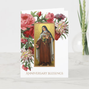 St. Therese der kleine Blumen-Jahrestag Karte