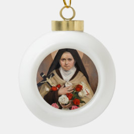St.Therese der Lisieux Weihnachtsverzierung Keramik Kugel-Ornament