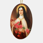St. Thérèse der Lisieux Weihnachtsverzierung Keramik Ornament (Links)