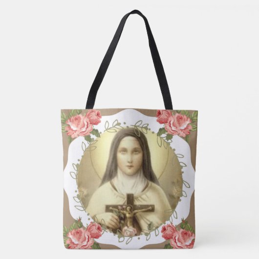 St. Therese des Kindes Jesus wenig Blume Tasche (Vorderseite)
