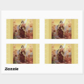 St. Therese, die Kleine Blume Angels Rechteckiger Aufkleber (Blatt)