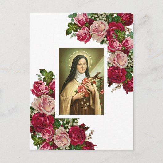 St. Therese die kleine Blume Rosenrosen Postkarte (Vorderseite)