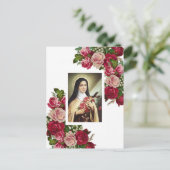 St. Therese die kleine Blume Rosenrosen Postkarte (Stehend Vorderseite)