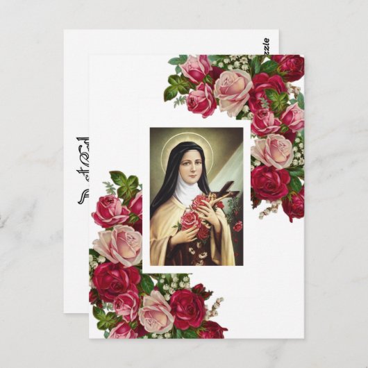 St. Therese die kleine Blume Rosenrosen Postkarte (Vorne/Hinten)