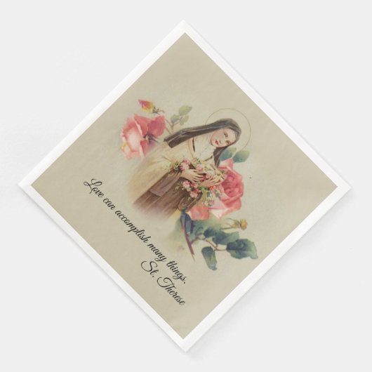 St. Therese die kleine Blume Rosenrosen Serviette (Ecke)