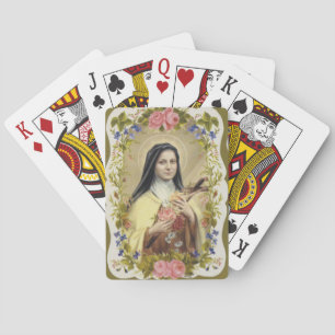St. Therese die kleine Blumengarten-Rosen-Kruzifix Spielkarten
