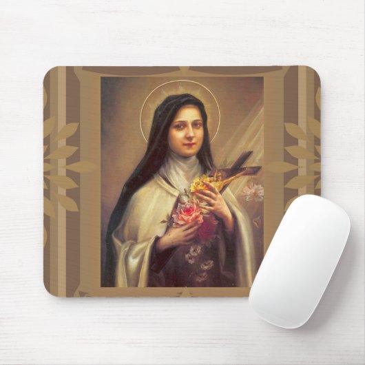 St. Therese die kleinen Blumen-Rosen u. das Mousepad (Mit Mouse)