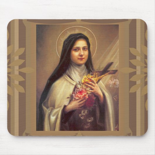 St. Therese die kleinen Blumen-Rosen u. das Mousepad (Vorne)