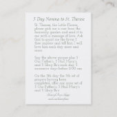 St. Therese die kleinen Blumenovena-Karten Visitenkarte (Rückseite)