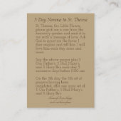 St. Therese die kleinen Blumenovena-Karten Visitenkarte (Rückseite)