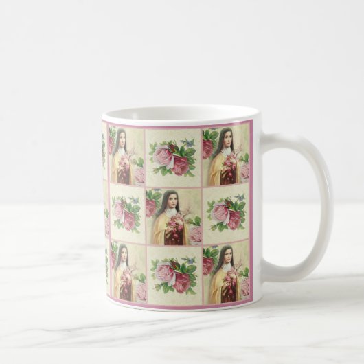 St. Therese die kleinen Rosen der Blume w/red Kaffeetasse (Rechts)