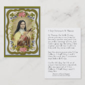 St. Therese die kleiner Blumenovena-heiligen Visitenkarte (Vorne/Hinten)