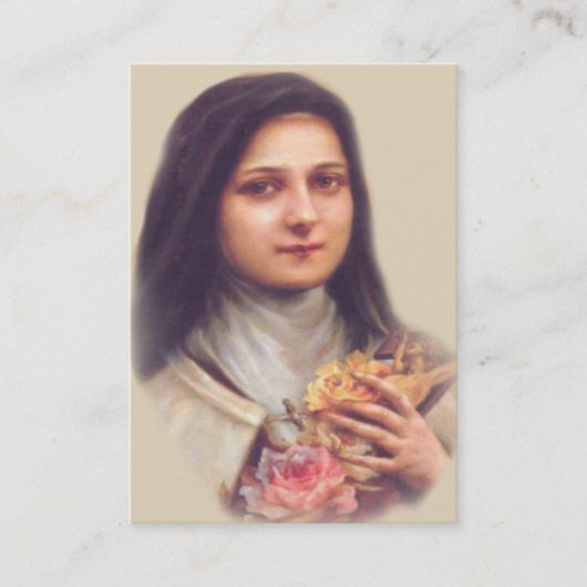 St. Therese die kleiner Blumenovena-heiligen Visitenkarte (Vorderseite)