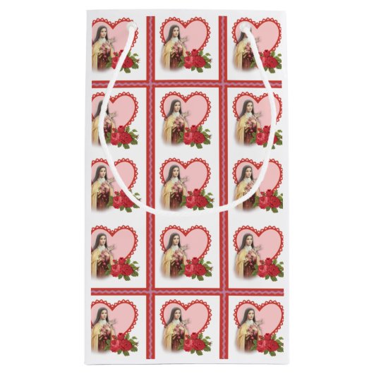 St. Therese die wenig Rosenherzen der Blume w/red Kleine Geschenktüte (Rückseite)