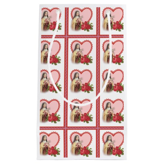 St. Therese die wenig Rosenherzen der Blume w/red Kleine Geschenktüte (Vorderseite)