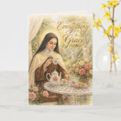 St Therese Everything is Grace Catholic  Karte (Gelbe Blume)