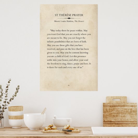 St. Therese Gebet Buchseite Kunst Poster (Küche)
