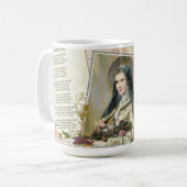 St. Therese Gedicht Vintag katholische Rosenkollag Kaffeetasse (Vorderseite Links)