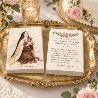 St. Therese Hochzeitsgebetkarte, Kleine Blume