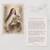 St. Therese Jesus Crucifix Novena Holy Card Visitenkarte (Vorne/Hinten)