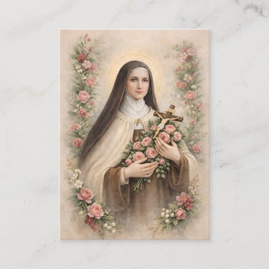 St. Therese Jesus Crucifix Novena Holy Card Visitenkarte (Vorderseite)