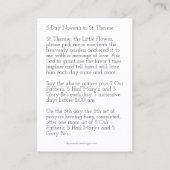 St. Therese Jesus Crucifix Novena Holy Card Visitenkarte (Rückseite)
