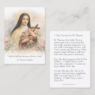 St. Therese Jesus-Kreuz-Novene - Heilige Karte