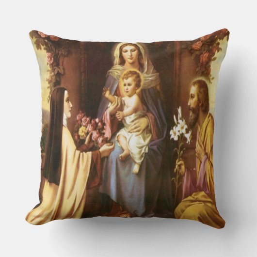 St. Therese, Jungfrau Mary, St Joseph, Baby Jesus, Kissen (Vorderseite)