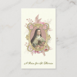St. Therese Karmeliternonnen-Rosen Religiöses Gedi Visitenkarte