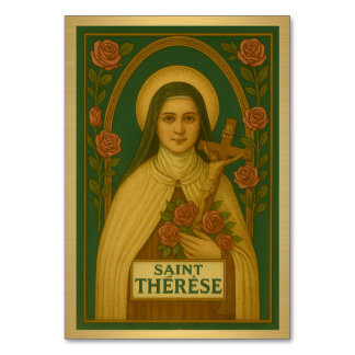 St. Therese Katholic Wedding Table Card Tischnummer