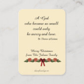 St. Therese Katholische Weihnachtskartentraining Visitenkarte (Rückseite)