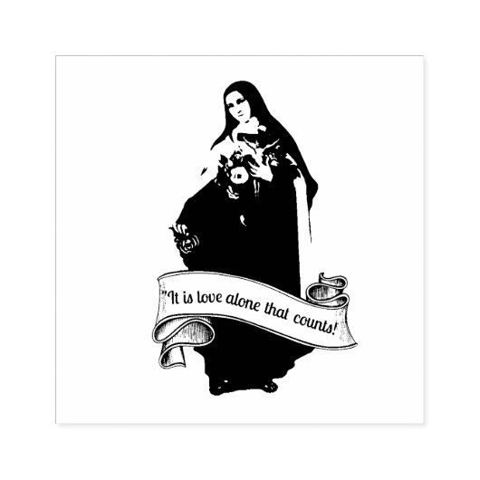 St. Therese Little Blume Religious Nun Quote Gummistempel (Prägung)