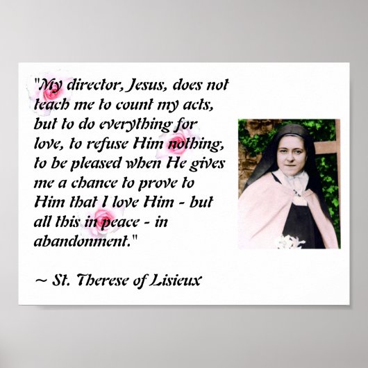 St. Therese "Mein Direktor Jesus.." Plakat (Vorne)