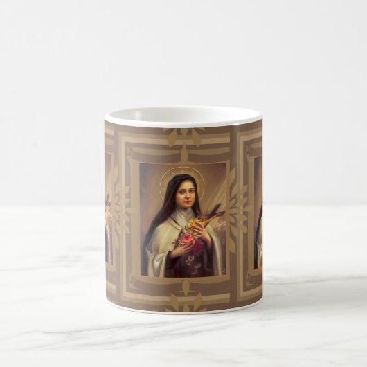 St. Therese mit Rose & Crucifix Kaffeetasse (Mittel)