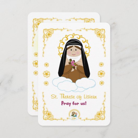 St. Therese of Lisieux Holy Card Einladung (Vorne/Hinten)