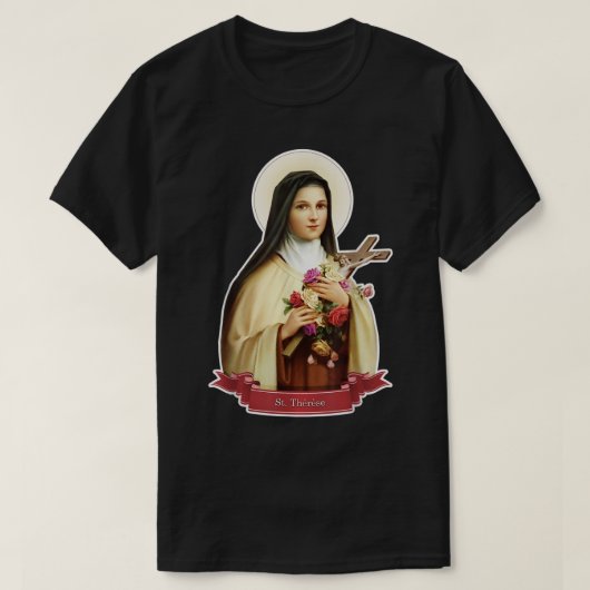 St Therese of Lisieux Kids Little Blume Rose Cath T-Shirt (Design vorne)
