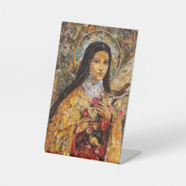 St. Therese of Lisieux O Pedestal Sign Sockelschild