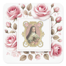 St. Therese of Lisieux Watercolor Roses