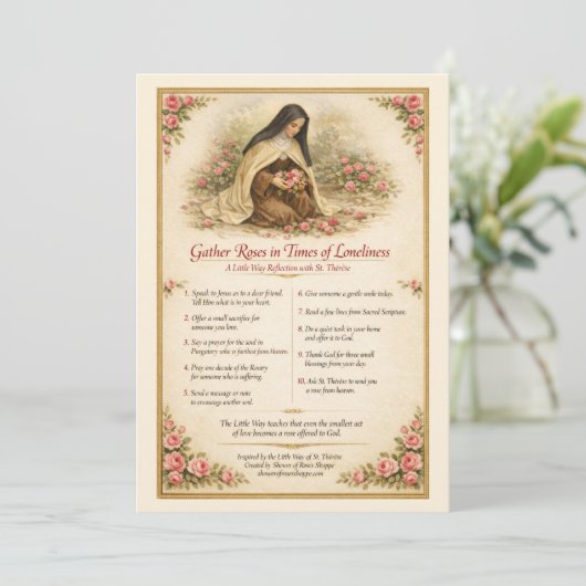 St. Therese Reflection Prayer Roses  (Stehend Vorderseite)