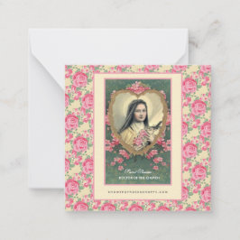 St. Therese Religiite Carmelite Nun Pink Roses Mitteilungskarte