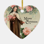 St. Therese Religiöse katholische Weihnachtsgeburt Keramik Ornament (Vorne)