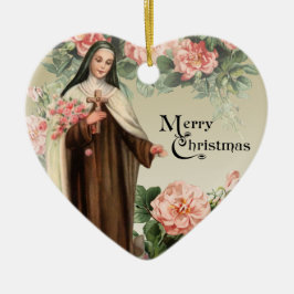 St. Therese Religiöse katholische Weihnachtsgeburt Keramik Ornament