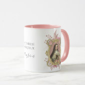 St. Therese Religious Carmelite Pink Floral Tasse (VorderseiteRechts)