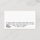 St. Therese Religious Prayer Visitenkarte (Rückseite)