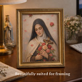 St Thérèse Roses and Crucifix Devotional Karte