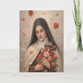 St Thérèse Roses and Crucifix Devotional Karte (Vorderseite)
